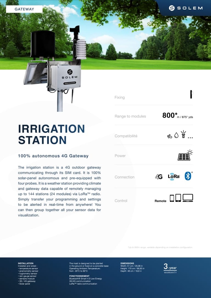 Irrigation Station 4G Outdoor Gateway with Weather Station