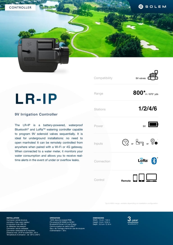 LR-IP LoRa Irrigation Controller 