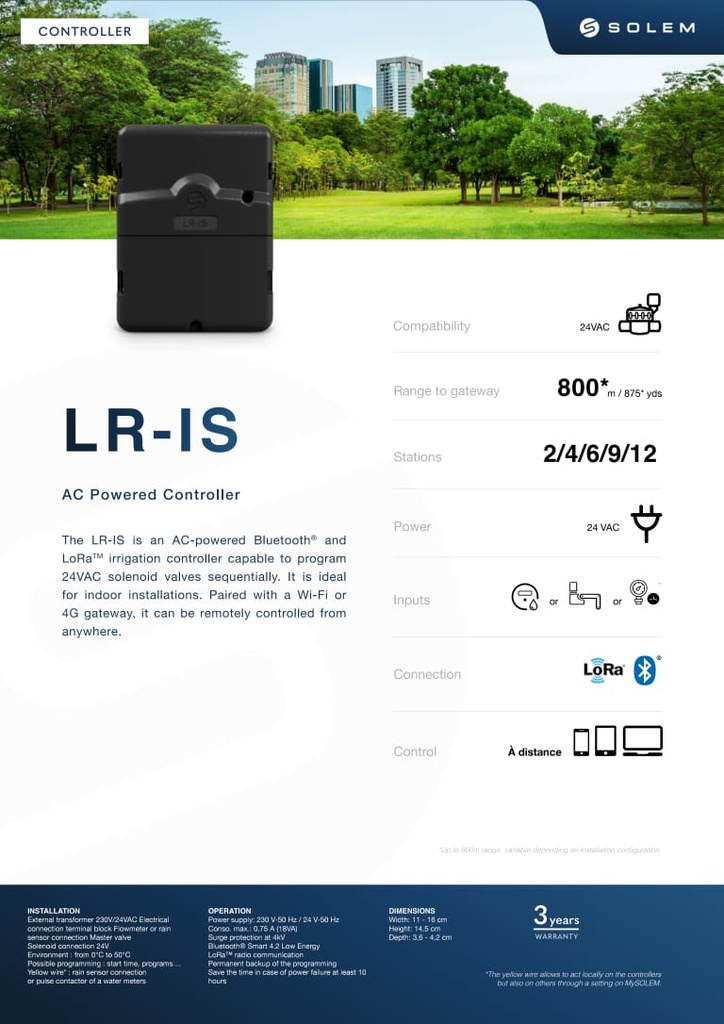 LR-IS LoRa Irrigation Controller