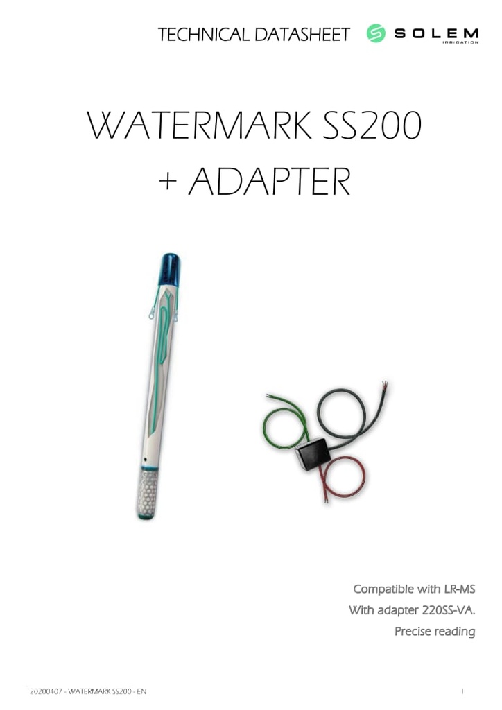 WATERMARK SS200 + ADAPTATEUR Tensiometric Probe