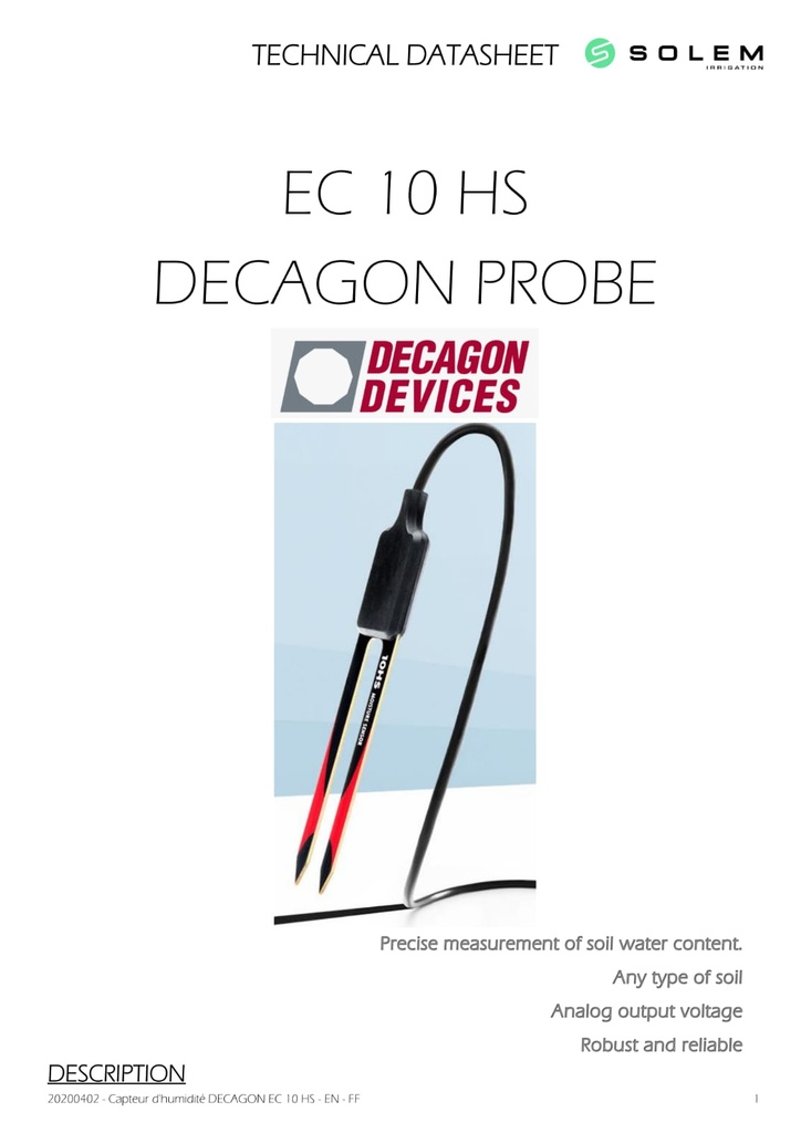 EC 10 HS DECAGON Humidity Probe